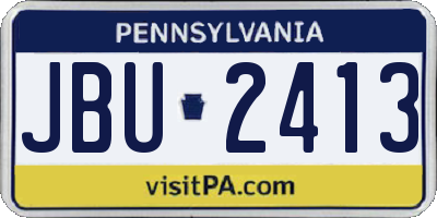 PA license plate JBU2413