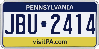 PA license plate JBU2414