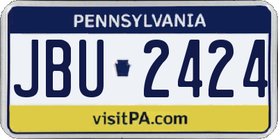 PA license plate JBU2424