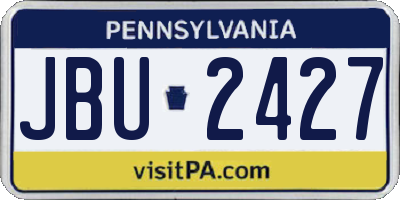 PA license plate JBU2427