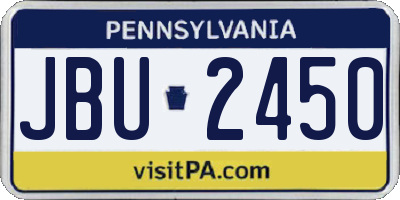 PA license plate JBU2450