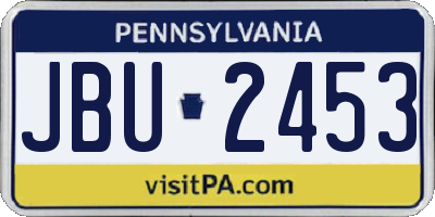 PA license plate JBU2453