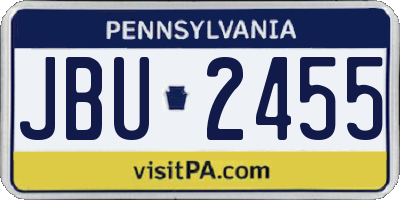 PA license plate JBU2455
