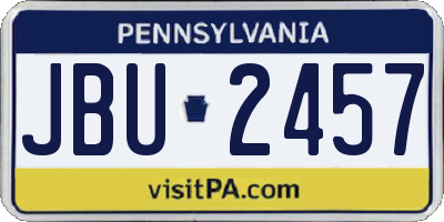 PA license plate JBU2457