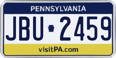 PA license plate JBU2459