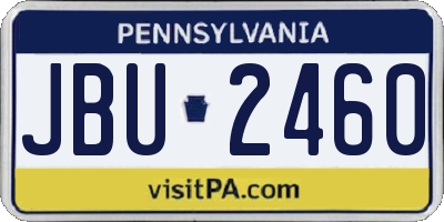 PA license plate JBU2460