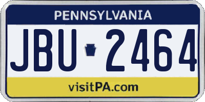 PA license plate JBU2464