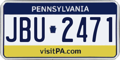 PA license plate JBU2471