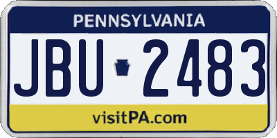 PA license plate JBU2483