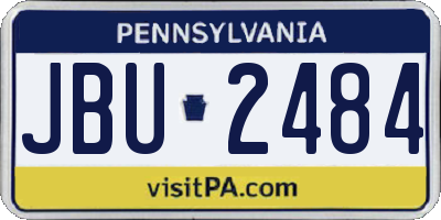 PA license plate JBU2484