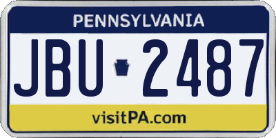 PA license plate JBU2487
