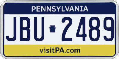 PA license plate JBU2489