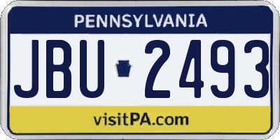 PA license plate JBU2493