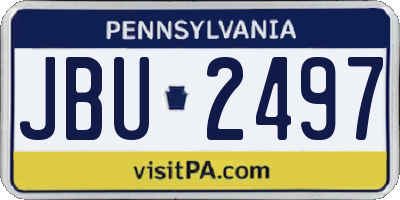 PA license plate JBU2497