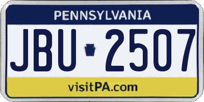 PA license plate JBU2507