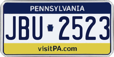 PA license plate JBU2523