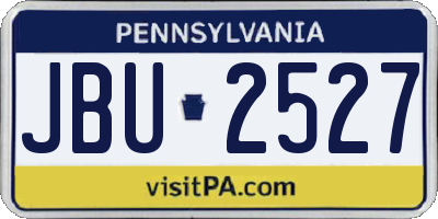 PA license plate JBU2527
