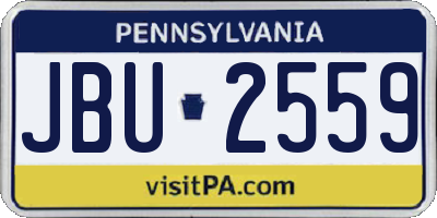 PA license plate JBU2559