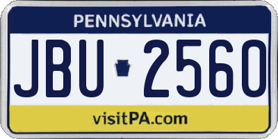 PA license plate JBU2560