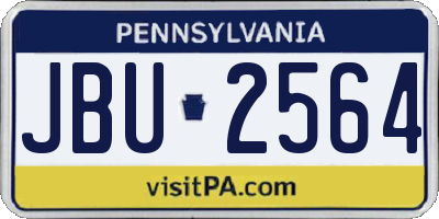 PA license plate JBU2564