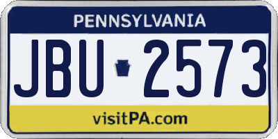 PA license plate JBU2573