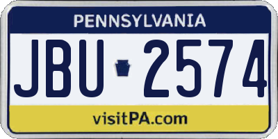 PA license plate JBU2574
