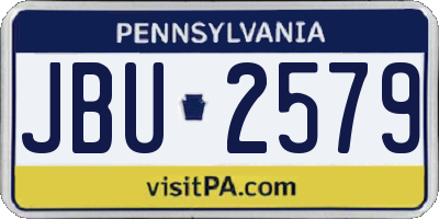 PA license plate JBU2579