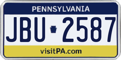 PA license plate JBU2587