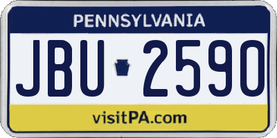 PA license plate JBU2590
