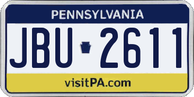 PA license plate JBU2611