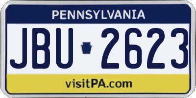 PA license plate JBU2623