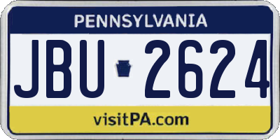 PA license plate JBU2624