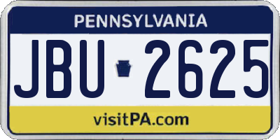 PA license plate JBU2625