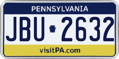 PA license plate JBU2632
