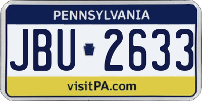 PA license plate JBU2633