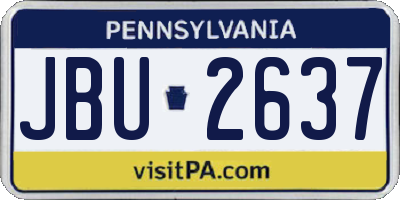PA license plate JBU2637