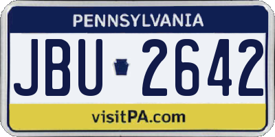 PA license plate JBU2642
