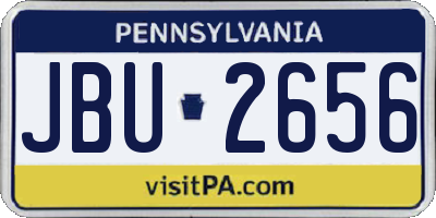 PA license plate JBU2656