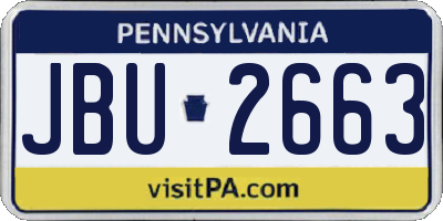 PA license plate JBU2663