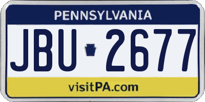PA license plate JBU2677