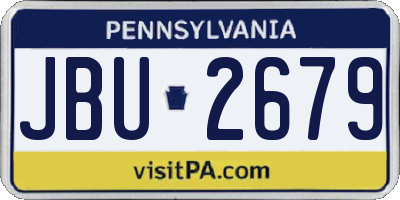 PA license plate JBU2679