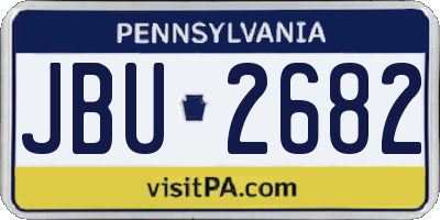 PA license plate JBU2682