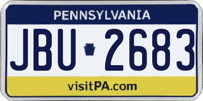 PA license plate JBU2683