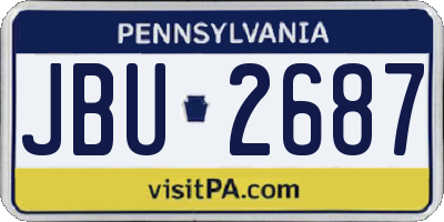 PA license plate JBU2687
