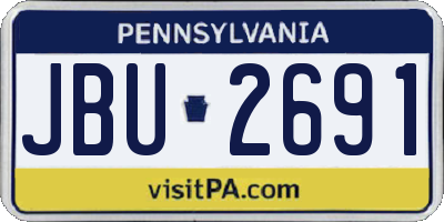 PA license plate JBU2691
