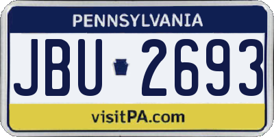 PA license plate JBU2693