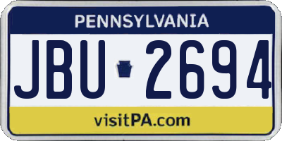 PA license plate JBU2694