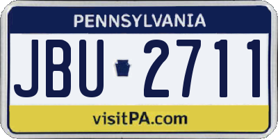 PA license plate JBU2711