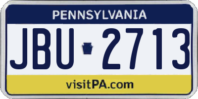 PA license plate JBU2713