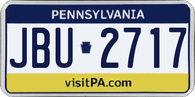 PA license plate JBU2717